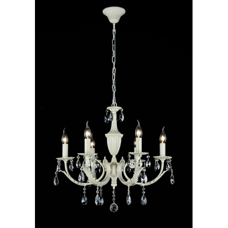 Candelabru verona ,6 becuri dulie e14, 230v,d.64cm, h.65 cm,alb