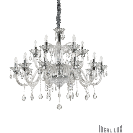 Candelabru colossal, 15 becuri, dulie e14, d:950 mm, h:900/1800 mm, transparent