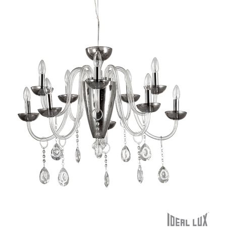 candelabru Camelia, 11 becuri, dulie E14, D:750 mm, H:800/1350 mm, Fumuriu