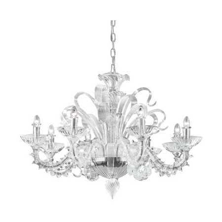 candelabru San Marco, 8 becuri, dulie E14, D:960 mm, H:900/1670 mm, Transparent