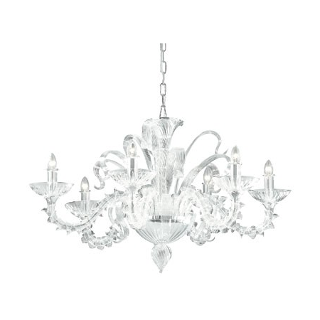 candelabru San Marco, 6 becuri, dulie E14, D:900 mm, H:900/1670 mm, Transparent