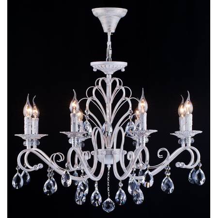 Candelabru aria,8 becuri dulie e14, 230v,d.79cm, h.88 cm,alb-auriu