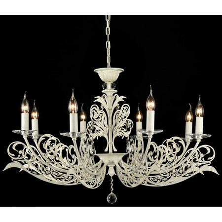 Candelabru salute,8 becuri dulie e14, 230v,d.92cm, h.58 cm,alb