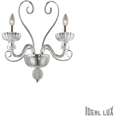 Ideal Lux Aplica alexander, 2 becuri, dulie e14, l:380 mm, h:480 mm, transparent