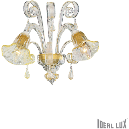 Ideal Lux Aplica ca’ d’oro, 2 becuri, dulie e14, l:400 mm, h:330 mm, chihlimbar