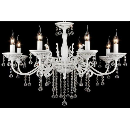 Candelabru Bellona,8 becuri dulie E14, 230V,D.82cm, H.56 cm,Alb