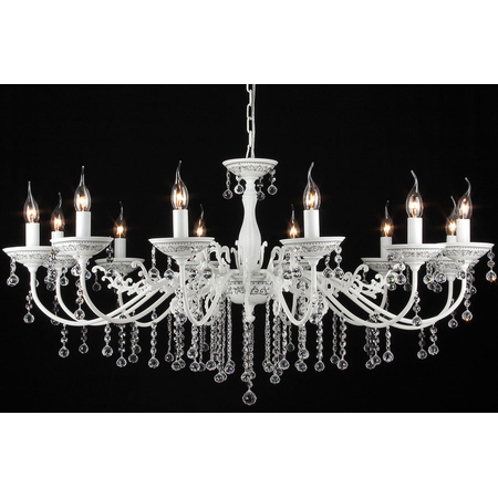 Candelabru Bellona,12 becuri dulie E14, 230V,D.110cm, H.58 cm,Alb