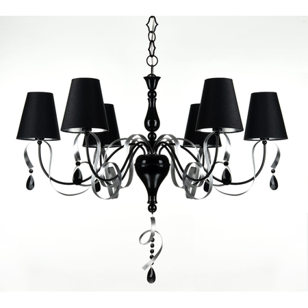 Candelabru intreccio,6 becuri dulie e14, 230v,d.87 cm, h.65 cm,negru