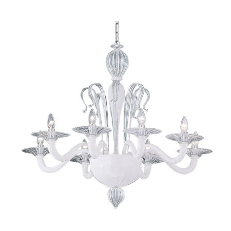 Candelabru sogno, 8 becuri, dulie e14, d:900 mm, h:760/1200 mm, alb