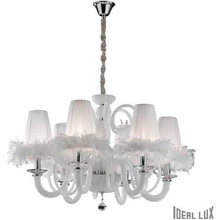 candelabru Cabaret, 6 becuri, dulie E14, D:900 mm, H:750/1200 mm, Alb