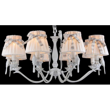 Maytoni Candelabru bird,8 becuri dulie e14, 230v,d.75 cm, h.38 cm,alb