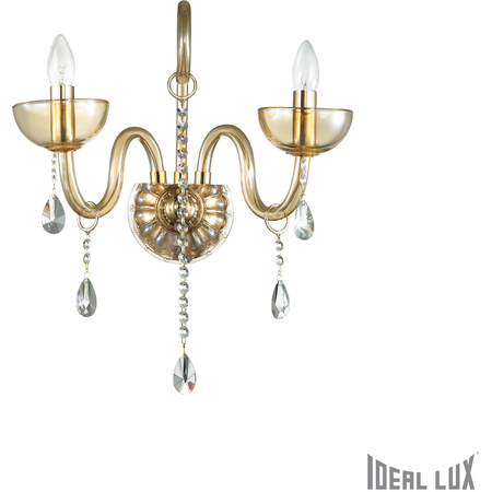 Ideal Lux Aplica canaletto, 2 becuri, dulie e14, l:550 mm, h:350 mm, chihlimbar