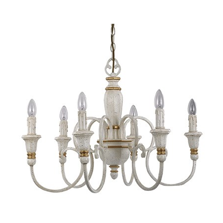 Candelabru palio, 6 becuri, dulie e14, d:720 mm, h:550/1580 mm, alb