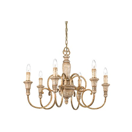 Candelabru palio, 6 becuri, dulie e14, d:720 mm, h:550/1580 mm, ruginiu