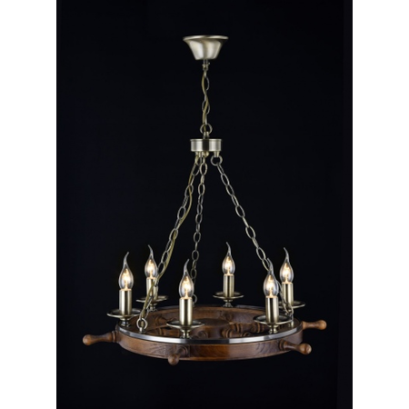 Candelabru elegant frigate,6 x e14, 230v, d.60cm,h.51 cm,bronz