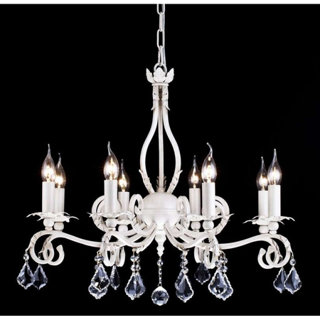 Candelabru House Templiers,8 x E14, 230V, D.69cm,H.58 cm,Alb