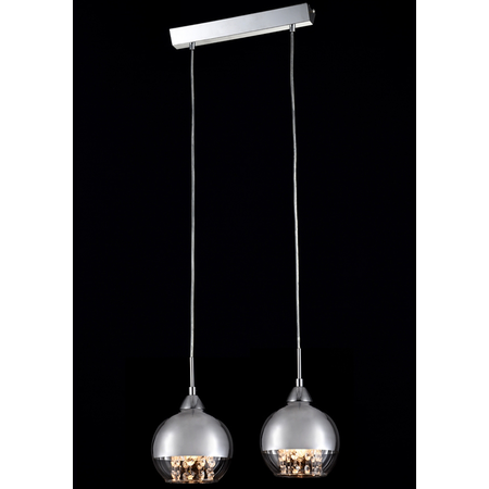 Lampa suspendata fusion iceberg,2 x e14,d.370,cm,h.1000 cm,nichel