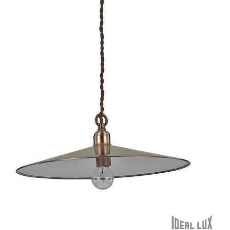 Ideal Lux Pendul cantina mare, 1 bec, dulie e14, d:350 mm, h:300/1050 mm, cupru