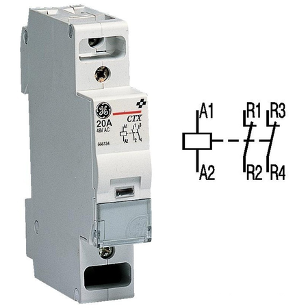 contactor modular Contax, 20A, 24V, CA, 1 modul, 2NI, Alb