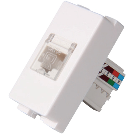 Priza telefon RJ45 cat 5e alba 1 modul NV-1220.260