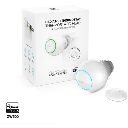 Set Termostat wireless Z-wave cu montaj pe calorifer + senzor perete
