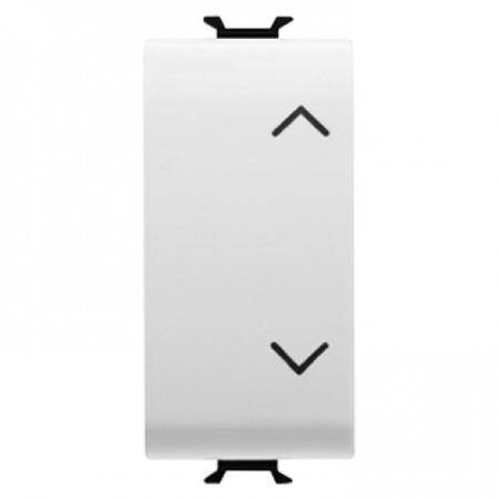 Intrerupator cu revenire 1P 250V ac - NO+NO 10A - WITH INTERLOCK -SYMBOL: UP- DOWN - 1 MODULE - WHITE - CHORUS