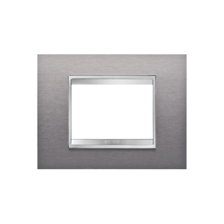 Placa ornament Chorus LUX - METAL - 3 module- BRUSHED STAINLESS STEEL - CHORUS