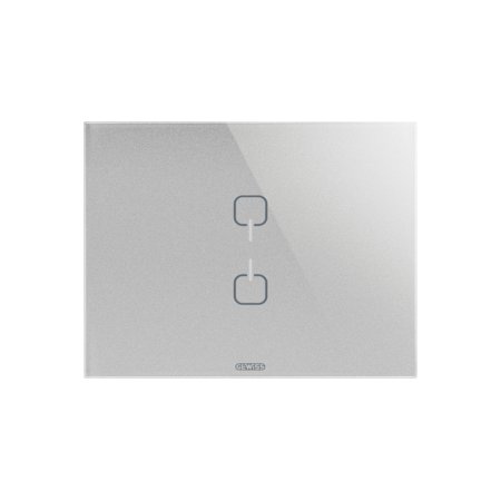 ICE TOUCH Placa KNX - sticla - 2 simboluri - TITANIUM - CHORUS