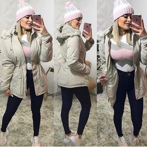 parka peluciada feminina