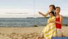 mother and daughter in the beach