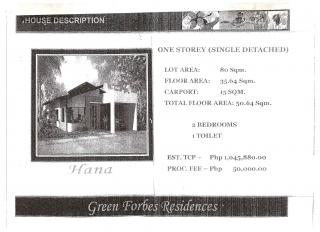 hana model house single detached 1150000