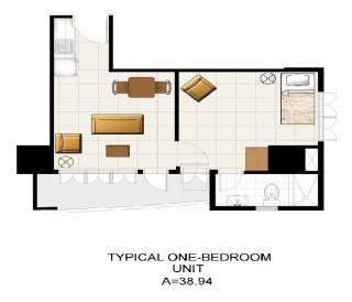 1 BR Unit Floor Plan