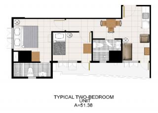 2 BR Unit Floor Plan