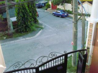 from the master bedroom...overlooking the street fronting the house...very wide roads