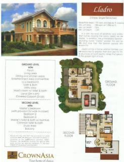 Lladro Model-192 sqm flr area, 180sqm Min lot area, 2 storey house 3 BR 3 Cr, Maids room, carport, have den room and family room