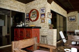 Large covered patio with bar