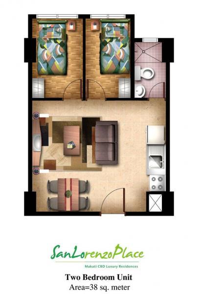 2 bedroom unit 38 sqm