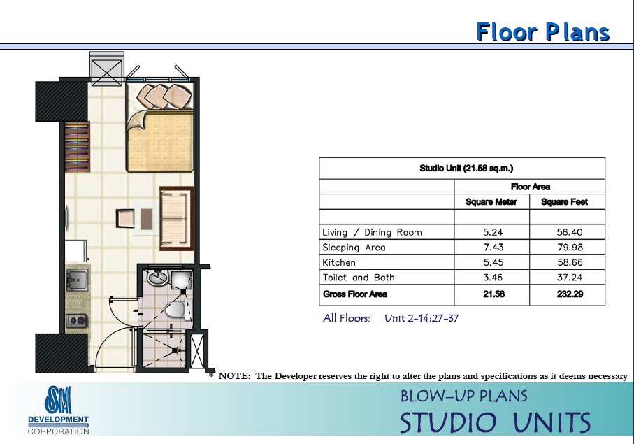 Studio Unit Layout