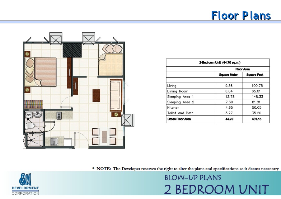 2BR Unit Layout