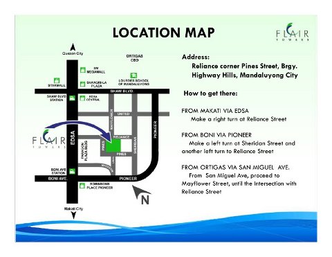 Flair Towers DMCI Mandaluyong Location Map