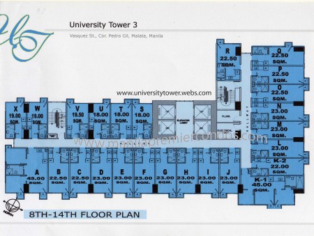 floor plan for 8th to 14th floor