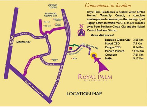 Royal Palm Residences DMCI Taguig Location Map