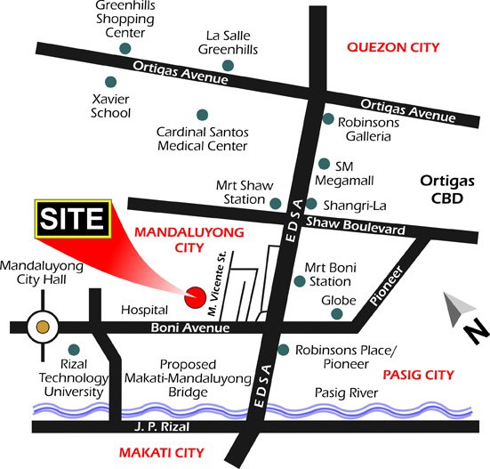 Paloverde Tower Dansalan Gardens DMCI Mandaluyong  Location Map