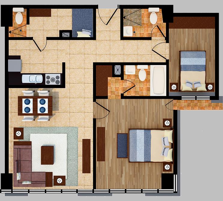 2 bedroom floor plan