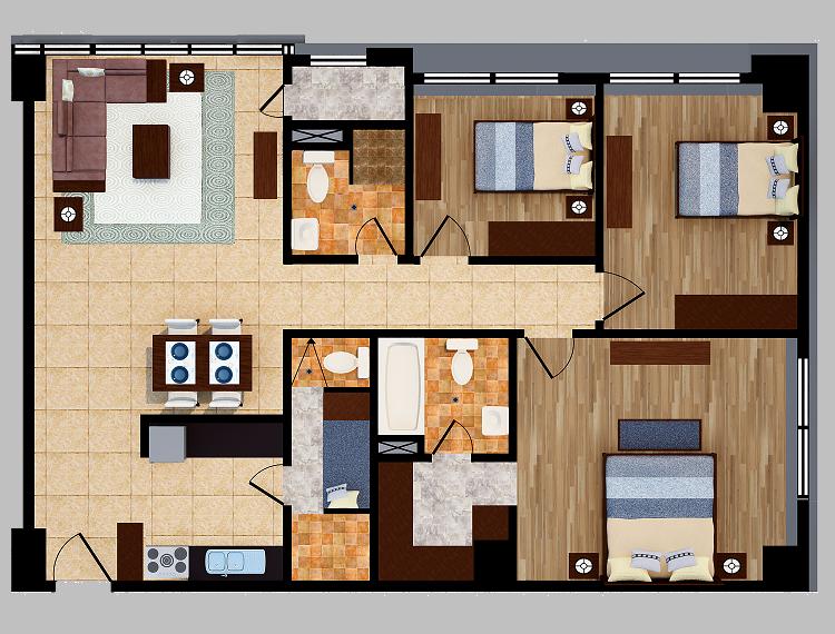 3bedroom unit floor plan