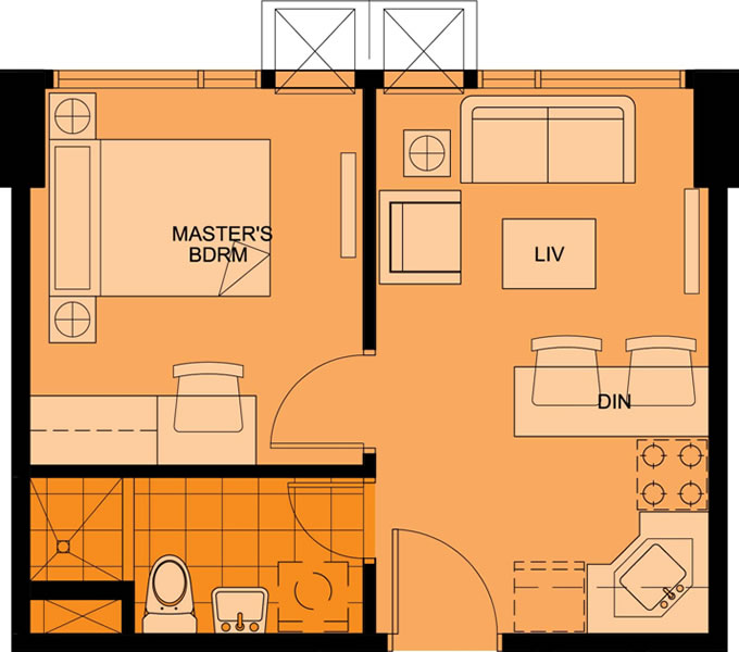 1 BR FLOOR PLAN