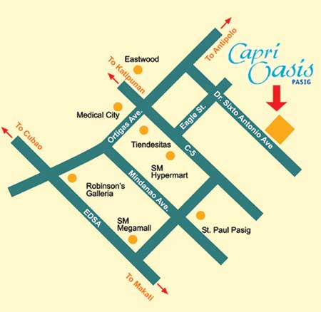 Capri Oasis Location Map