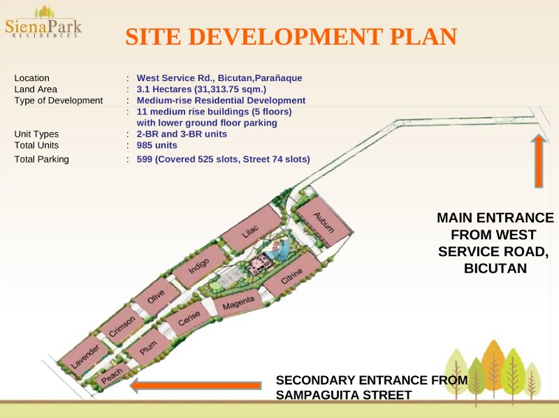 Siena Park Residences DMCI Bicutan Paranaque - Site Plan