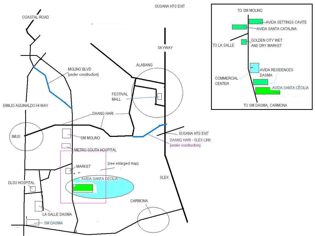 house cavite daang hari dasma avida santa cecila vicinity map