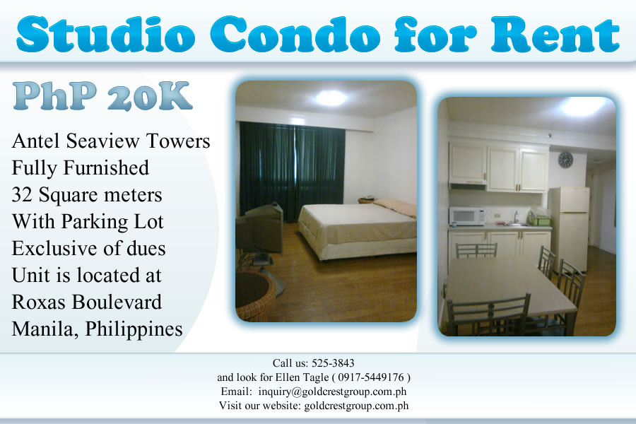 FOR RENT / LEASE: Apartment / Condo / Townhouse Manila Metropolitan Area > Pasay